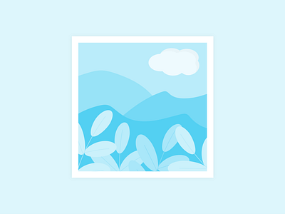 Day 56 - 366 Days of Illustration Challenge - MintSwift abstract blue cloud digital art digital illustration flat design flat illustration flatdesign illustration illustrations illustrator landscape minimal mintswift monochromatic mountains plants vector vector art vector illustration