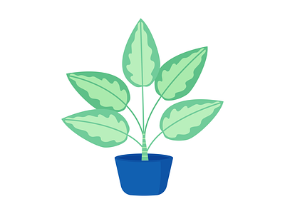 Day 84 - 366 Days of Illustration Challenge - MintSwift dieffenbachia digital digital art digital illustration dumb cane flat design flat illustration flatdesign house plant illustration illustrations illustrator mintswift plant plant illustration plants potted plant tropical vector art vector illustration