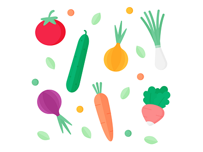 Day 90 - 366 Days of Illustration Challenge - MintSwift carrot chives cucumber digital illustration flat design flat illustration flatdesign illustration illustrations illustrator mintswift onion pattern design pea radish spring onion tomato vector art vector illustration veggies