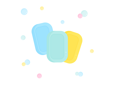Day 97 - 366 Days of Illustration Challenge - MintSwift bubbles clean cleaning digital art digital illustration flat flat design flat illustration flatdesign fresh illustration illustrator mintswift pastel soap soap bar spring cleaning vector vector art vector illustration