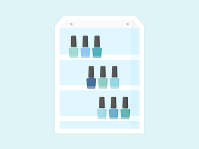 Day 145 - 366 Days of Illustration Challenge - MintSwift box cosmetic cosmetics digital illustration flat design flat illustration flatdesign illustration illustrations illustrator manicure mintswift nail polish organizer shelf storage transparent vector art vector illustration wood