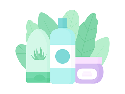 Day 154 - 366 Days of Illustration Challenge - MintSwift boxes containers cosmetics digital illustration flat design flat illustration flatdesign foliage hair mask illustration illustrator mintswift natural natural cosmetics organic packaging plants shampoo shower gel vector illustration