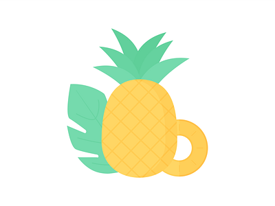 Day 184 - 366 Days of Illustration Challenge - MintSwift cheese plant digital illustration flat design flat illustration flatdesign fruit healthy illustration illustrator juicy leaf mintswift monstera monstera deliciosa pineapple pineapple slice plant summer summer food vector illustration