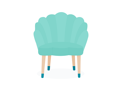 Day 208 - 366 Days of Illustration Challenge - MintSwift armchair chair digital illustration flat design flat illustration flatdesign furniture furniture design home decor illustration illustrator interior interiordesign mintswift office shell armchair shell chair vector art vector illustration work from home