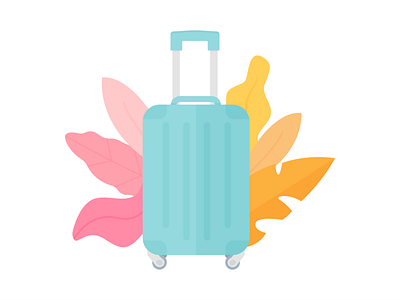 Day 211 - 366 Days of Illustration Challenge - MintSwift bag baggage digital illustration flat design flat illustration flatdesign foliage illustration illustrations illustrator leaf leaves luggage mintswift suitcase travel travelling vector art vector illustration voyage