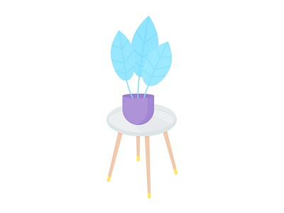 Day 253 - 366 Days of Illustration Challenge - MintSwift digital illustration flat design flat illustration flatdesign home decor house plant illustration illustrations illustrator interior design mintswift plant plant stand planter scandi scandinavian style side table table vector art vector illustration