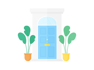 Day 255 - 366 Days of Illustration Challenge - MintSwift architecture digital illustration door doors entrance flat design flat illustration flatdesign home house illustration illustrations illustrator london mintswift plants uk vector vector illustration victorian