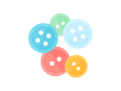 Day 265 - 366 Days of Illustration Challenge - MintSwift button buttons crafts digital illustration diy flat design flat illustration flatdesign hole illustration illustrations illustrator knitting mintswift pile sewing sewing button tailoring vector vector illustration