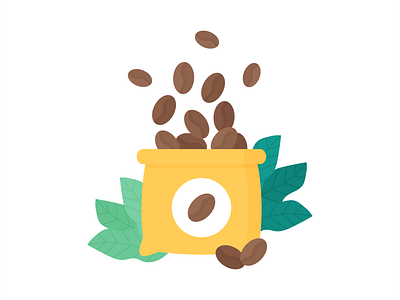 Day 271 - 366 Days of Illustration Challenge - MintSwift beans coffee coffee bean coffee sack digital illustration flat design flat illustration flatdesign foliage illustration illustrations illustrator leaf leaves mintswift plant plants sack vector vector illustration