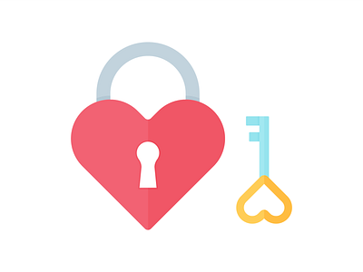 Day 278 - 366 Days of Illustration Challenge - MintSwift digital illustration flat design flat illustration flatdesign heart heart shaped icon illustration illustrations illustrator key keyhole lock mintswift padlock secret ui uiux vector art vector illustration