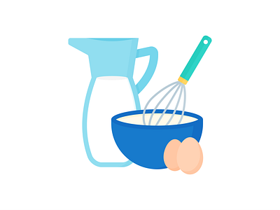 Day 281 - 366 Days of Illustration Challenge - MintSwift bakery baking bowl cake cake making composition digital illustration eggs flat design flat illustration flatdesign illustration illustrations illustrator jug milk mintswift vector art vector illustration whisk