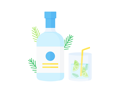 Day 351 - 366 Days of Illustration Challenge - MintSwift alcohol british cocktail digital illustration drink flat design flat illustration flatdesign gin ginandtonic illustration illustrations illustrator lime mintswift rosemary straw tonic vector vector illustration