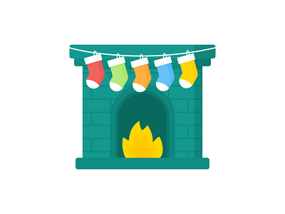Day 361 - 366 Days of Illustration Challenge - MintSwift christmas christmas fireplace christmas stocking cosy digital illustration fire fireplace flames flat design flat illustration flatdesign illustration illustrations illustrator mintswift stockings vector vector illustration winter xmas