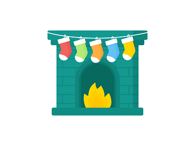 Day 361 - 366 Days of Illustration Challenge - MintSwift christmas christmas fireplace christmas stocking cosy digital illustration fire fireplace flames flat design flat illustration flatdesign illustration illustrations illustrator mintswift stockings vector vector illustration winter xmas