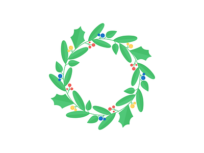 Day 365 - 366 Days of Illustration Challenge - MintSwift botanical illustration christmas wreath digital illustration flat design flat illustration flatdesign floral holly illustration illustrations illustrator mintswift mistletoe plant plants vector vector illustration winter wreath winterberry wreath