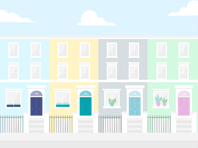 Day 37 - 366 Days of Illustration Challenge - MintSwift digital illustrator england flat design flat illustration flatdesign home house illustration illustrations illustrator london mintswift notting hill street terraced house uk united kingdom vector vector art west london