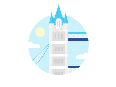 Day 40 - 366 Days of Illustration Challenge - MintSwift bridge clouds digital art england flat design flat illustration flatdesign illustration illustrations illustrator landmark london mintswift tower bridge uk united kingdom vector vector art vector illustration