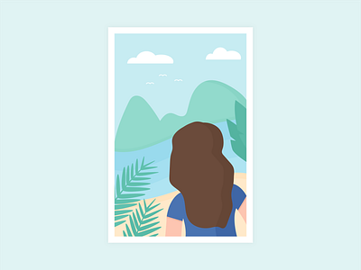 Day 46 - 366 Days of Illustration Challenge - MintSwift art print beach character design flat design flat illustration flatdesign illustration illustrations illustrator interior island mintswift poster prints tropical vector vector art wall art wall decor woman