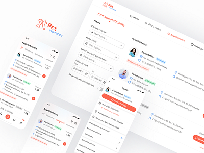 Pet Insurance Service: iOS based mobile app and desktop app design filters insurance ios minimal navigation pet ui user interface ux web