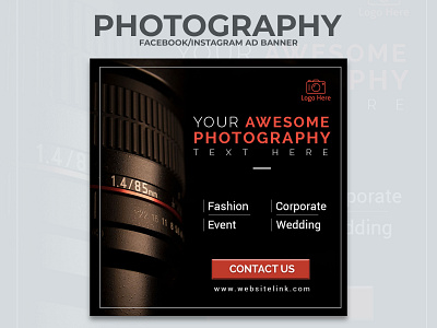 PHOTOGRAPHY - Facebook/Instagram AD Banner branding design facebook ad banner facebook banner facebook post design instagram instagram ad banner instagram post image logo rizwanagraph360 rizwanahmed rizwangraph social media design social media kit