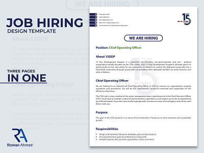 JOB HIRING DESIGN TEMPLATE- 15 Day Development Program design flyer design letterhead rizwanagraph360 social media design