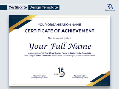 CERTIFICATE DESIGN TEMPLATE - 15 day Development Program