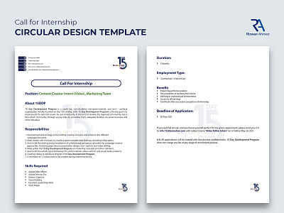 CALL FOR INTERNSHIP - Circular Design Template