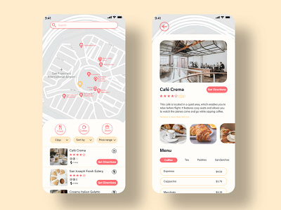 Airport Restaurant Finder app finder food mobile restaurant ui uidesign