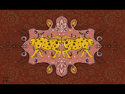 Mirror mirror aesthetics art cheetah complimentary colors indian kaleidoscope mirror print traditional