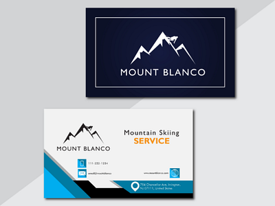 MOUNT BLANCO Business Card blue business card dailylogochallange logo mountain mountain logo skiing skiing logo