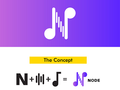 NODE (Music Stream Logo) dailylogochallange design logo logo a day logo inspiration logodesign music logo music player music streaming symbol design