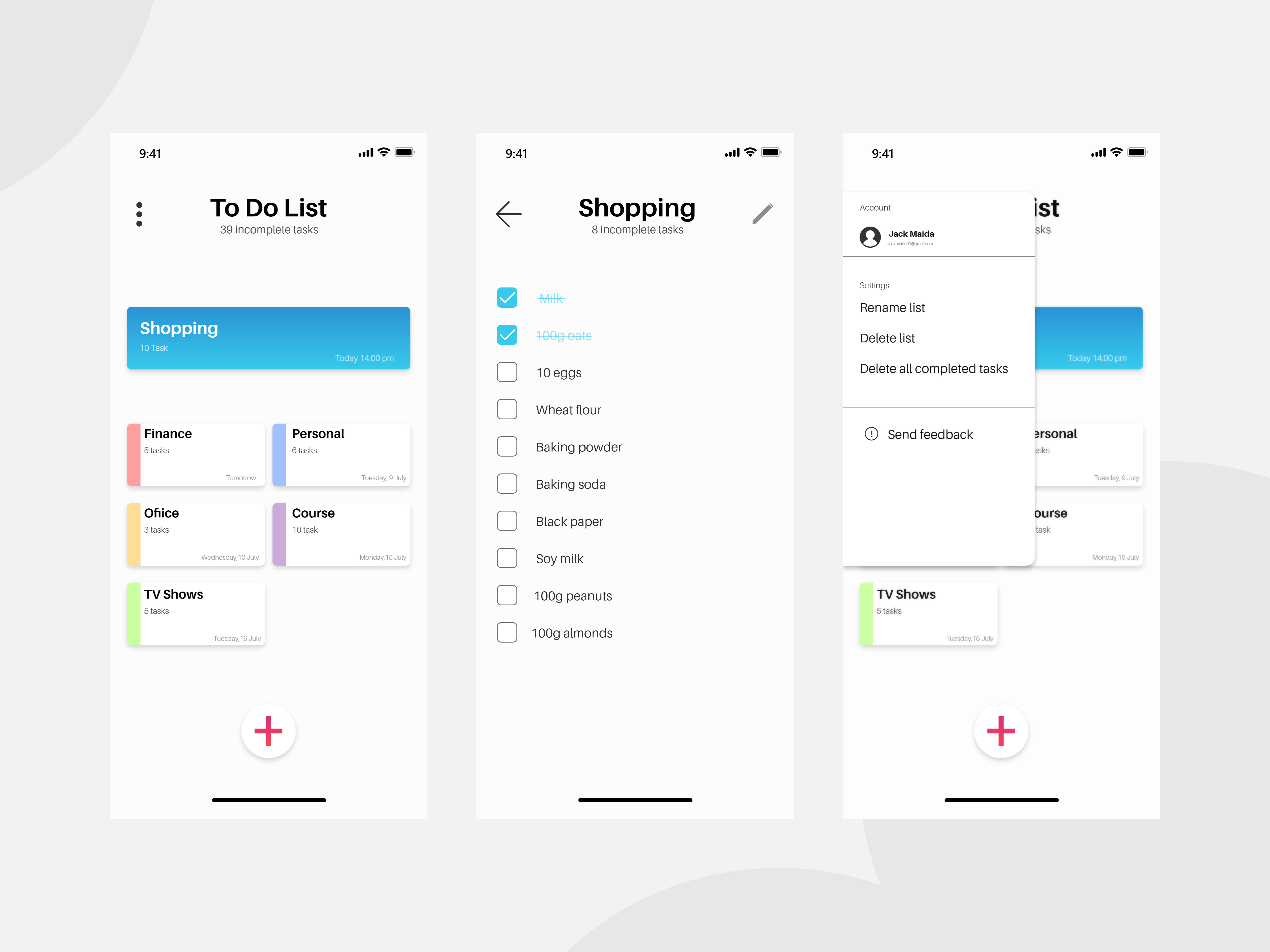 To Do List - Mobile app UI by Artha Wirawan on Dribbble