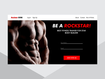 Rockstar Gym - fitness trainer landing page 003 daily 100 challenge daily ui dailyui fitness fitness center ui ui ux ui ux design ui design uidesign uiux web web design website website design