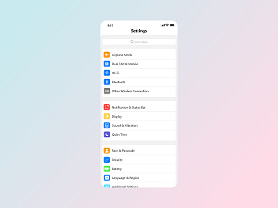 Settings Ui - Daily UI 007 app app design application daily ui design mobile app mobile app design mobile apps mobile design mobile ui setting settings settings page settings ui ui ui ux ui ux design ui design uidesign uiux