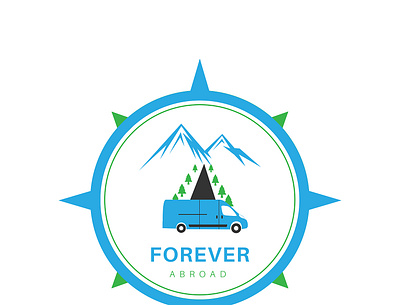 Forever Abroad - Travel Logo branding design logo logo design logodesign logos travel travel agency travel blog travel logo van life vector