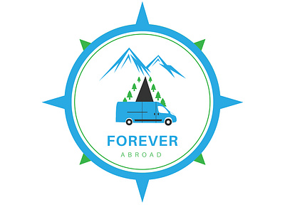 Forever Abroad design logo logo a day logo design logo designer logo mark logodesign logos travel travel agency traveling van life