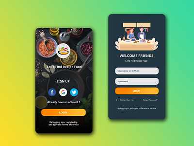 Login Screen - Food App