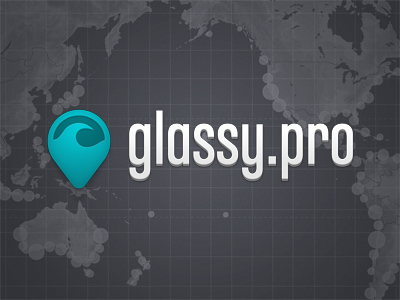 Glassy.pro logo beach forecast logo spot surf surfboard tides wave weather