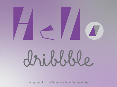 Hello Dribbble gradient hello dribbble personal branding personal logo typography