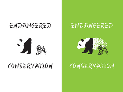 Endangered Panda Conservation: Daily Logo 03 dailylogochallenge feedbackplease logo logo concept logo design two colors