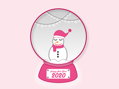 Happy New Year 2020 adobe illustrator happy new year illustration snowman vector