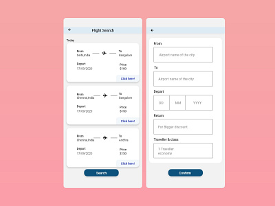 Daily UI 68 Flight Search app daily 100 challenge daily ui design ui xd