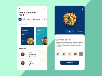 Food App app branding daily ui design ui xd