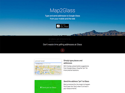 map2glass.com google glass splash web
