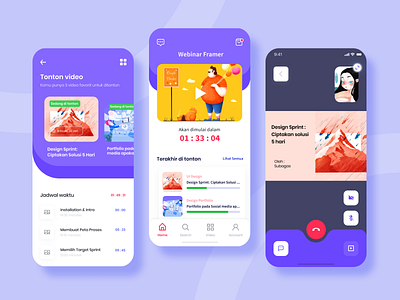 Mobile Event Apps apps design bgndsgn bgnstd event app event mobile event ui events indonesian apps meeting minimalism minimalistic presentation product purple design streaming uidaily uiux uxdesign video call webinar