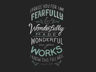 Psalm 139:14 design design art graphicdesign hand lettering handlettering illustration illustration art lettering lettering art lettering artist procreate procreate art psalms scripture