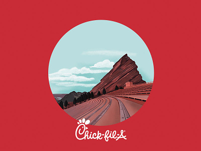 Chick Fil A & Red Rocks Advertisement design graphic design illustration illustration art illustration design illustrator