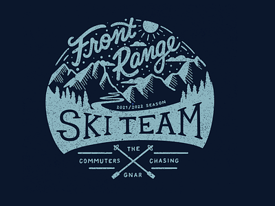 Front Range Ski Team badge design colorado colorado skiing design front range graphic design handlettering illustration illustration art illustration design illustrator lettering ski team t shirt design