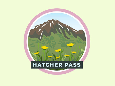 Hatcher Pass Travel Badge badge design flat graphic design icon illustration vector