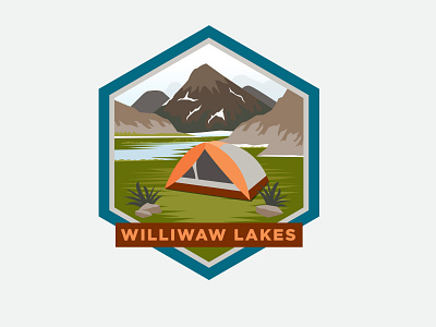 Williwaw Lakes Travel Badge badge design flat graphic design icon illustration logo vector